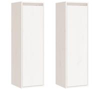 vidaXL Armoires murales 2 pcs Blanc 30x30x100 cm Bois de pin massif