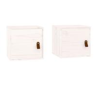 vidaXL Armoires murales 2 pcs Blanc 31,5x30x30 cm Bois de pin massif