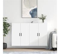 Vidaxl Armoires Murales 2 Pcs Blanc 69,5x34x90 Cm Multicolore
