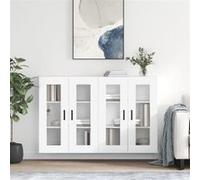 vidaXL Armoires murales 2 pcs blanc bois d'ingénierie