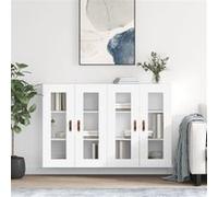 vidaXL Armoires murales 2 pcs blanc bois d'ingénierie3197913 Blanc G