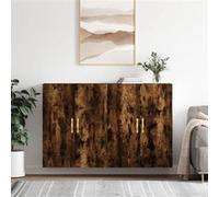 vidaXL Armoires murales 2 pcs chêne fumé 69,5x34x90 cm, armoire, vitrine murale, armoire flottante, armoire de rangement chêne G