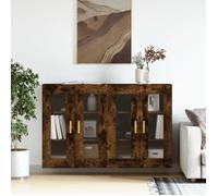 Vidaxl Armoires Murales 2 Pcs Chêne Fumé Bois D'ingénierie Marron