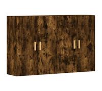 Vidaxl Armoires Murales 2 Pcs Chêne Fumé Bois D'ingénierie Marron