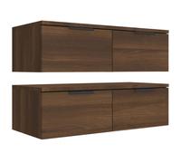 vidaXL Armoires murales 2 pcs Chêne marron 68x30x20 cm Bois ingénierie 3115899
