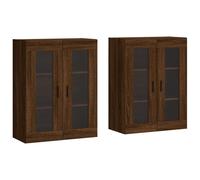 Vidaxl Armoires Murales 2 Pcs Chêne Marron Bois D'ingénierie Marron
