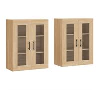 vidaXL Armoires murales 2 pcs chêne Sonoma Bois d'ingénierie, Armoire, Armoire Suspendue, Armoire latérale, Armoire de Rangement