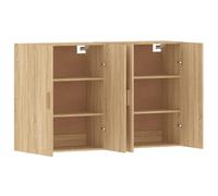 Vidaxl Armoires Murales 2 Pcs Chêne Sonoma Bois D'ingénierie Marron