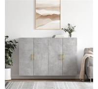Vidaxl Armoires Murales 2 Pcs Gris Béton 69,5x34x90 Cm Gris