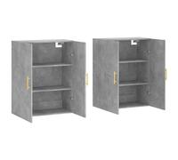 Vidaxl Armoires Murales 2 Pcs Gris Béton 69,5x34x90 Cm Gris