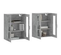 Vidaxl Armoires Murales 2 Pcs Gris Béton Bois D'ingénierie Gris