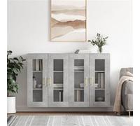 vidaXL Armoires murales 2 pcs gris béton bois d'ingénierie