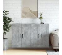 Vidaxl Armoires Murales 2 Pcs Gris Béton Bois D'ingénierie Gris