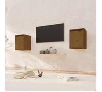 vidaXL Armoires murales 2 pcs Marron miel 30x30x40 cm Pin massif