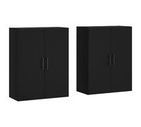vidaXL Armoires murales 2 pcs noir 69,5x34x90 cm