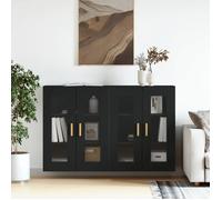 vidaXL Armoires murales 3197898 – 2 pcs, noir, bois d'ingénierie marron