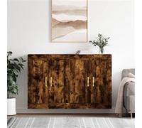 Vidaxl Armoires Murales 2 Pcs Ch¿ºne Fum¿¿ Bois D'ing¿¿Nierie Marron