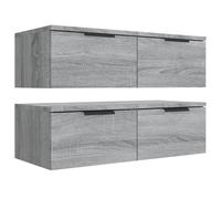 2× Armoires Murales Sonoma Gris 68x30x20 cm Bois d'Ingénierie Salon vidaXL