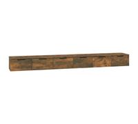 Vidaxl Armoires Murales 2pcs Chêne Fumé 102x30x20 Cm Bois D'ingénierie Marron