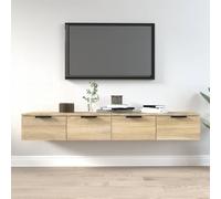 vidaXL Wandkasten 2 st 68x30x20 cm bewerkt hout gerookt eiken3115894 Marron G