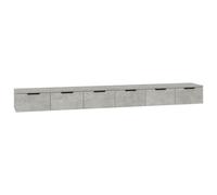 Vidaxl Armoires Murales 2pcs Gris Béton 102x30x20 Cm Bois D'ingénierie Marron