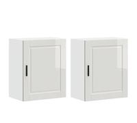 vidaXL Armoires murales de Cuisine 2 pcs Porto Blanc Brillant, Meuble Mural de Cuisine, Armoire pour Mur de Cuisine, Armoire Murale avec Porte