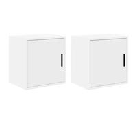 vidaXL Armoires murales de Garage 2 pcs Blanc Bois d'ingénierie