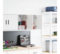 vidaXL Armoires murales de garage 2 pièces Blanc bois d'ingénierie