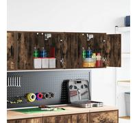 vidaXL Armoires murales de garage 2 pcs chêne fumé bois d'ingénierie