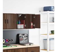 vidaXL Armoires murales de garage 2 pcs chêne marron bois d'ingénierie