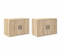 vidaXL Armoires murales de garage 2 pcs chêne sonoma bois d'ingénierie