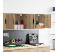 vidaXL Armoires murales de garage 2 pcs chêne sonoma bois d'ingénierie
