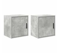 vidaXL Armoires murales de garage 2 pcs gris béton bois d'ingénierie