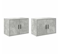 vidaXL Armoires murales de garage 2 pcs gris béton bois d'ingénierie