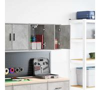 vidaXL Armoires murales de garage 2 pcs gris béton bois d'ingénierie