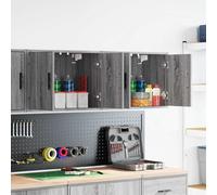Armoires murales de garage 2 pcs noir bois d'ingénierie armoire vidaXL