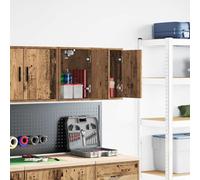 vidaXL Armoires murales de garage 2 pcs vieux bois bois d'ingénierie