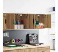 vidaXL Armoires murales Garage 2 pcs chêne Artisanal Bois d'ingénierie