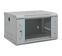 vidaXL Armoires réseau 530 x 450 x 300 mm en gris mat avec porte en verre de sécurité. Construction en acier robuste, mécanisme de verrouillage sécurisé, facile à entretenir.