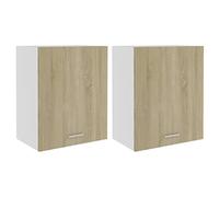 vidaXL Armoires Suspendues 2 pcs, Armoire de Rangement Murale avec 2 Étagères, Meuble de Cuisine Maison Intérieur, Chêne Sonoma Bois d’Ingénierie
