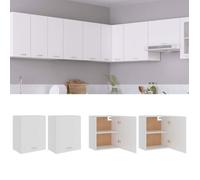 vidaXL Armoires suspendues 2 pcs Blanc 50x31x60 cm Bois d’ingénierie 805078