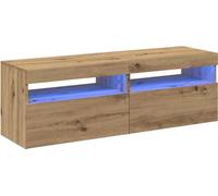 vidaXL Armoires TV avec lampes LED 2 pcs. Chêne Artisan Matériaux dérivés du bois