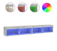vidaXL Armoires TV avec lampes LED 2 pcs. Gris béton 100x30x30 cm