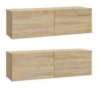 vidaXL Armoires TV murales 2 unités Chêne Sonoma 100x30x30 cm Bois composite