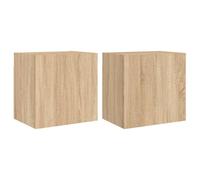 vidaXL Armoires TV murales 2 unités Chêne Sonoma 40,5x30x40 cm Bois composite