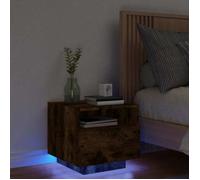 vidaXL Tables de chevet 836806 avec lumières LED, rangement, moderne noir, 2 pcs