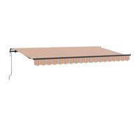 vidaXL Astore rétractable 4 x 2m Bleu Orange avec Un Cadre en métal Qui résiste aux UV et à l'eau, Super Contre la décoloration. en Aluminium et Polyester, Son Design Moderne et rectangulaire est par