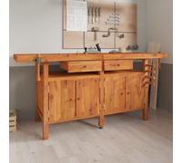 vidaXL Ãtabli avec tiroirs et Ã©taux 192x62x83 cm Bois massif d'acacia