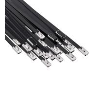 vidaXL Attache de câble 25 pc 4,6 x 450 mm Noir