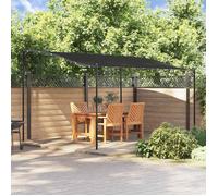 Auvent anthracite 4x3 m 180 g/m² tissu et acier, belvédère, gazebo, tente de réception, belvédères, gazebo de jardin, 362395